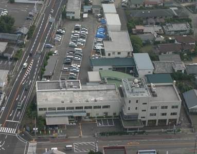 都城警察署を上空から撮影した写真