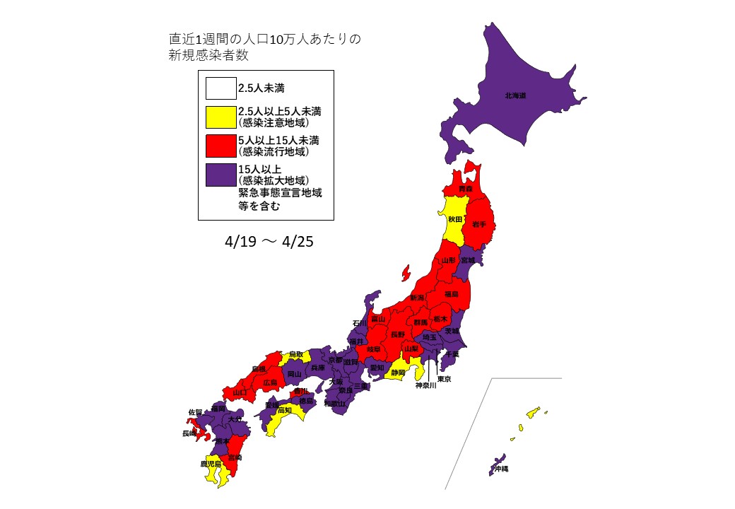 4月19日～4月25日全国感染状況