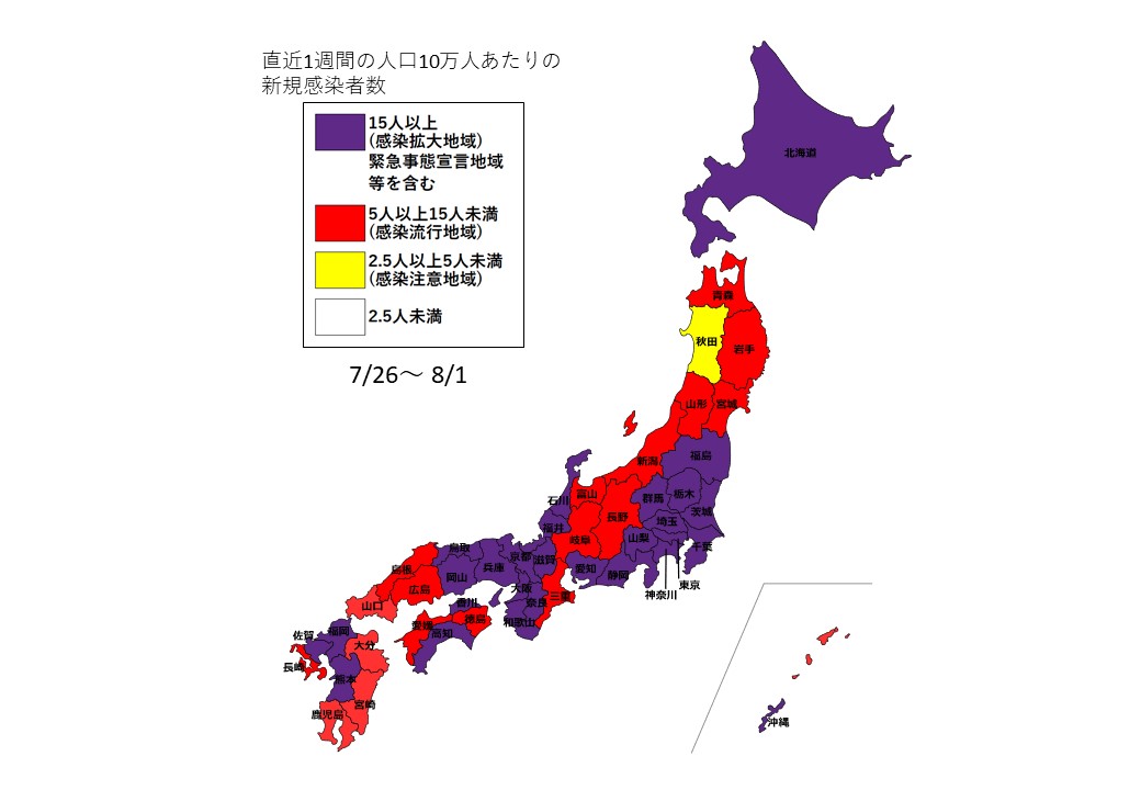 7月26日～8月1日全国感染状況