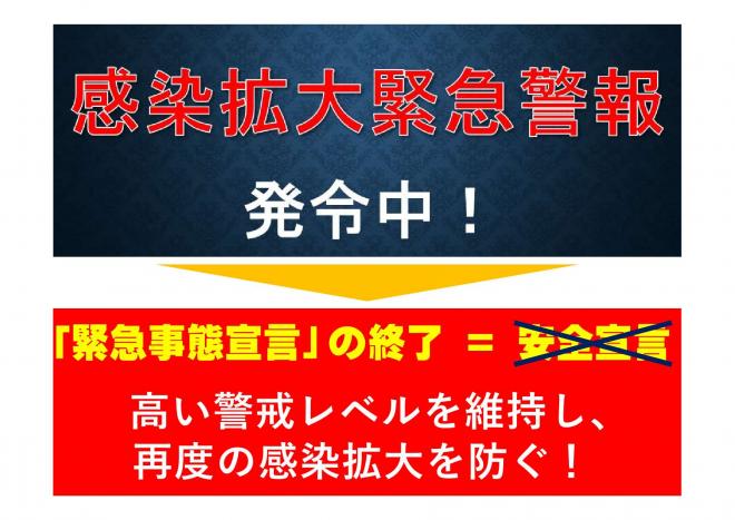 感染拡大緊急警報発令中の図