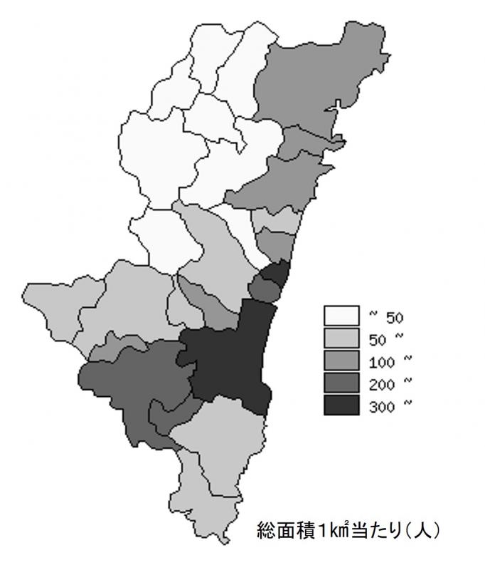 市町村別人口密度地図