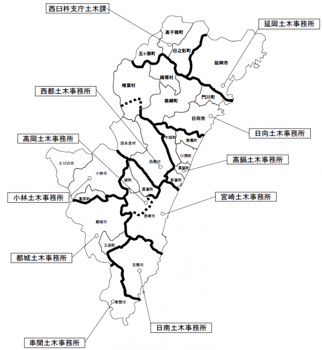 県内各土木事務所：地図