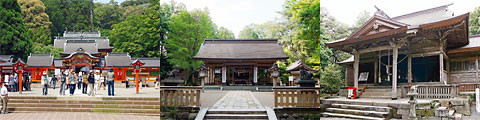 写真左から霧島神宮、狭野神社、東霧島神社